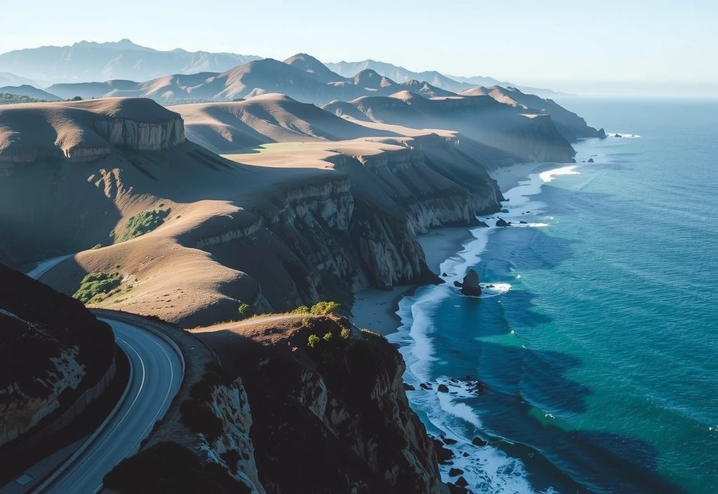 Big Sur побережье с морскими скалами