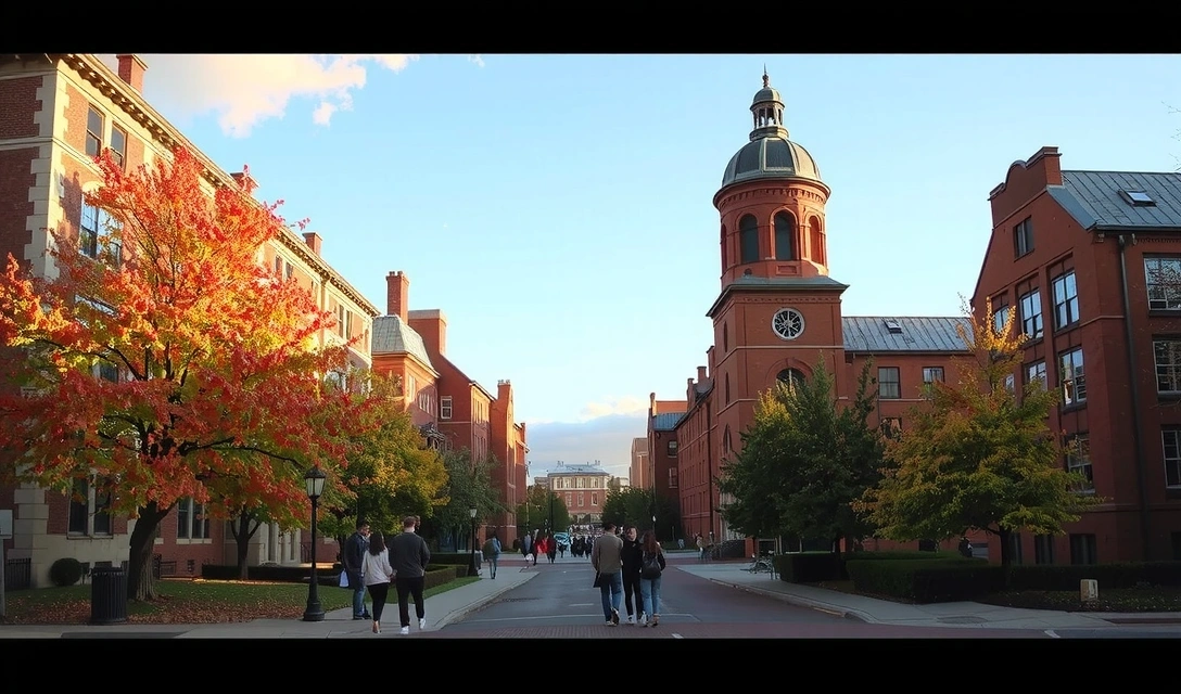 Бостонский университет в осенней листве